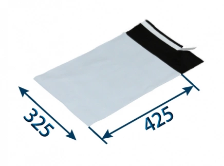 Obálka plastová samolepiaca bielo-čierna 325x425, hr. 0,06 (80% podiel recyklátu)