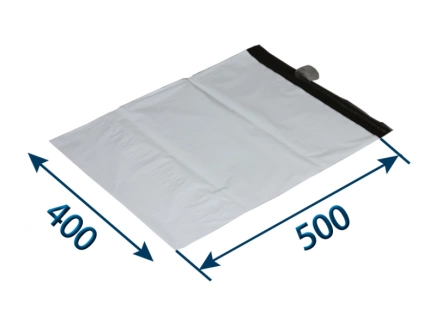 Obálka plastová samolepiaca bielo-čierna 400x500, hr. 0,07 (80% podiel recyklátu)