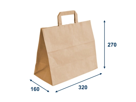 Papierová taška 320x160x270 na menuboxy, ploché držadlá