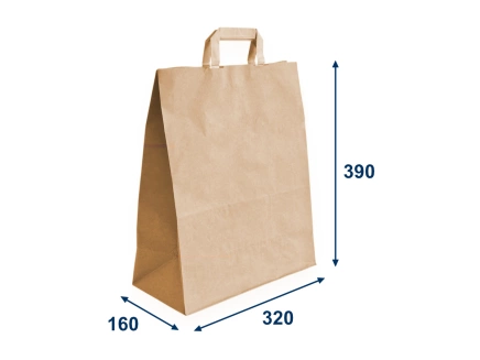 Papierová taška 320x160x390 na menuboxy, ploché držadlá
