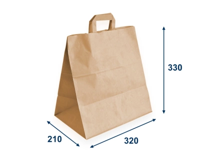 Papierová taška 320x210x330 na menuboxy, ploché držadlá