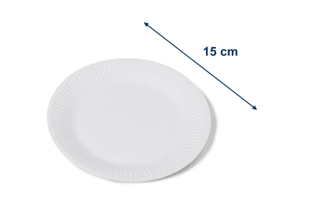 Papierový tanier biely - priemer 15 cm