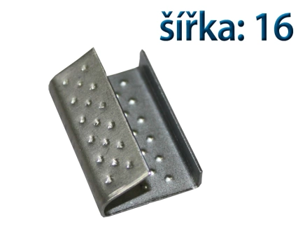 Spona viazacia plechová 16 mm pre pásku polypropylénovú šírka 16 mm