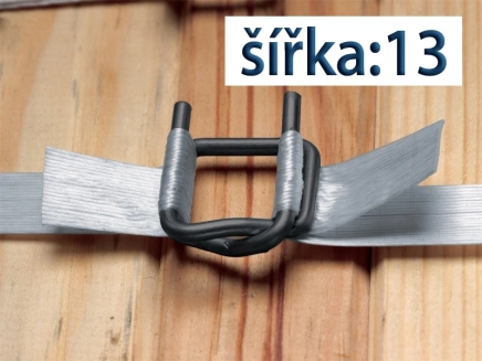 Spona viazacia pre pásku PES (PET, PP) šírka 13 mm, drôtená B4, fosfát