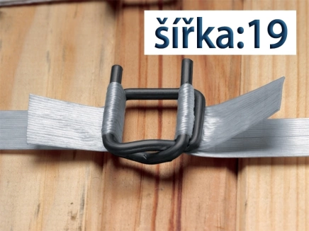 Spona viazacia pre polyesterovú pásku PES šírka 19 mm, drôtená B6, fosfát