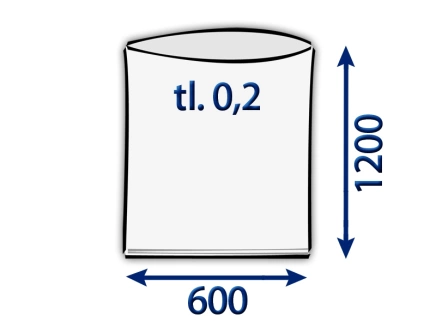 Vrece ploché 600x1200/0,2 polyetylénové