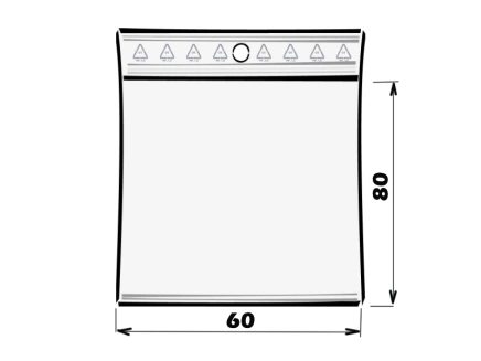 Vrecko rýchlouzatváracie PE 60x80/0,05 s dierkou na zavesenie