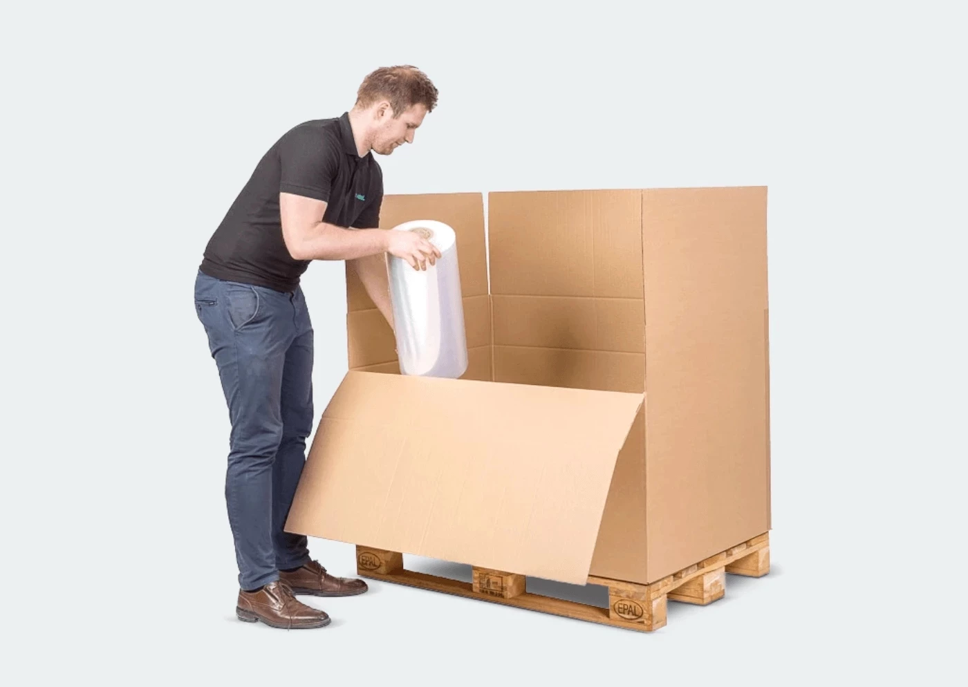 kartónový box s výklopným čelom